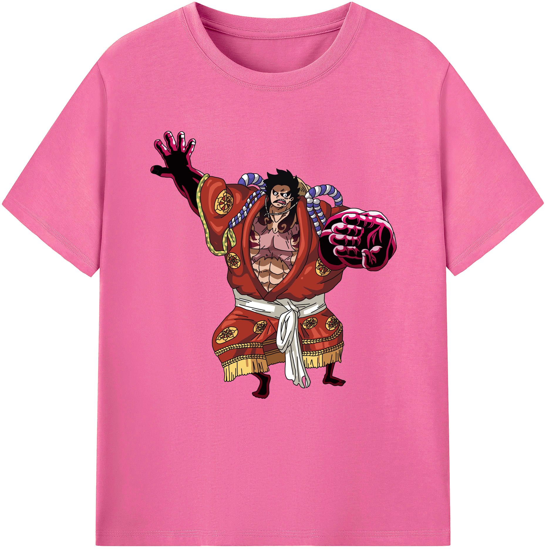 ワンピース モンキー・D・ルフィ ONE PIECE Monkey D. Luffy レディースカジュアルプリントTシャツ（綿100％）